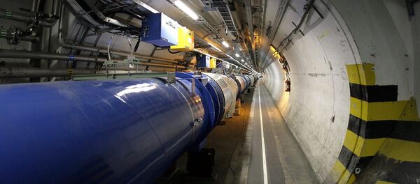 In this May 31, 2007 file photo, a view of the LHC (large hadron collider) in its tunnel at CERN (European particle physics laboratory) near Geneva, Switzerland In this May 31, 2007 file photo, a view of the LHC (large hadron collider) in its tunnel at CERN (European particle physics laboratory) near Geneva, Switzerland - Sputnik International