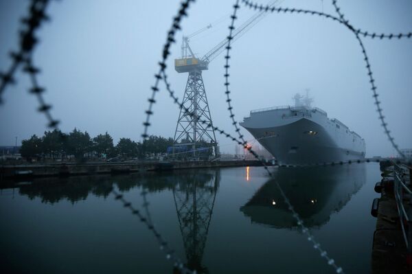The Mistral-class helicopter carrier Vladivostok is seen at the STX Les Chantiers de l'Atlantique shipyard site in Saint-Nazaire The Mistral-class helicopter carrier Vladivostok is seen at the STX Les Chantiers de l'Atlantique shipyard site in Saint-Nazaire - Sputnik International