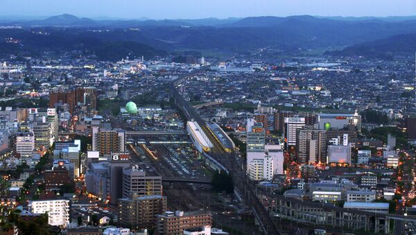 Fukushima Station and Shinkansen Tracks at Twilight - Sputnik International