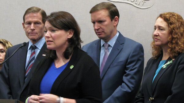 Nicole Hockley, whose 6-year-old Dylan died in the Sandy Hook Elementary School shootings in 2012, speaks at a news conference Monday, Dec. 15, 2014, in Hartford, Conn., marking the second anniversary of the shooting and calling for more legislation to curb gun violence. - Sputnik International