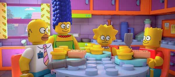 This image released by FOX shows characters from the animated series, The Simpsons, from left, Homer, Marge, Lisa and Bart, as Lego figures This image released by FOX shows characters from the animated series, The Simpsons, from left, Homer, Marge, Lisa and Bart, as Lego figures - Sputnik International