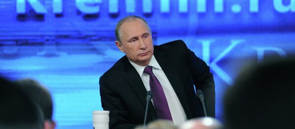 Russian President Vladimir Putin speaks during his annual news conference in Moscow - Sputnik International