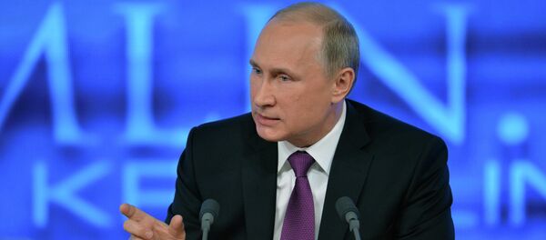 Russian President Vladimir Putin speaks during his annual news conference in Moscow - Sputnik International