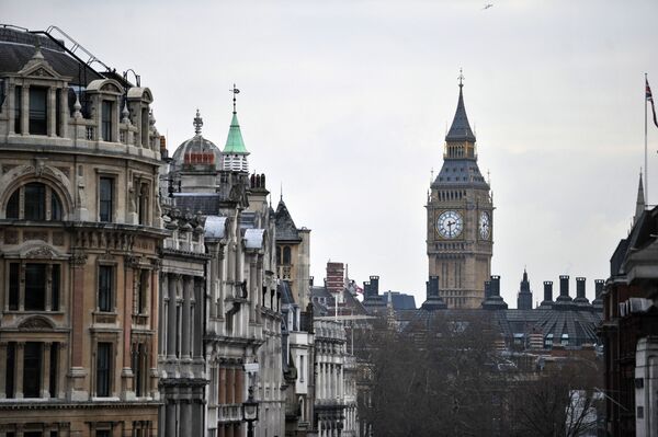 Whitehall and the clock tower of the Westminster Palace with the Big Ben bell as seen from Trafalgar Square Whitehall and the clock tower of the Westminster Palace with the Big Ben bell as seen from Trafalgar Square - Sputnik International