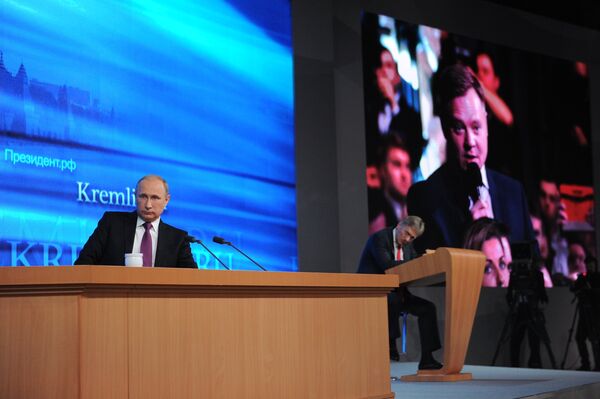 Tenth annual major news conference of Russian President Vladimir Putin Tenth annual major news conference of Russian President Vladimir Putin - Sputnik International
