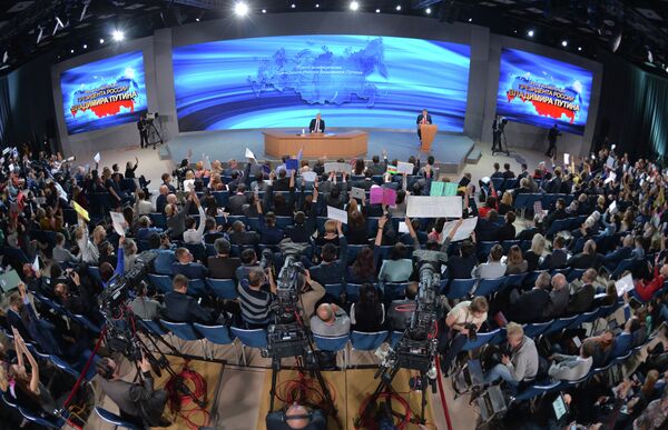 Tenth annual major news conference of Russian President Vladimir Putin Tenth annual major news conference of Russian President Vladimir Putin - Sputnik International