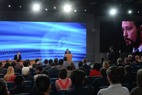 Tenth annual major news conference of Russian President Vladimir Putin Tenth annual major news conference of Russian President Vladimir Putin - Sputnik International