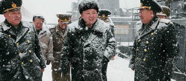 North Korean leader Kim Jong Un (C) inspects the Korean People's Army (KPA) - Sputnik International