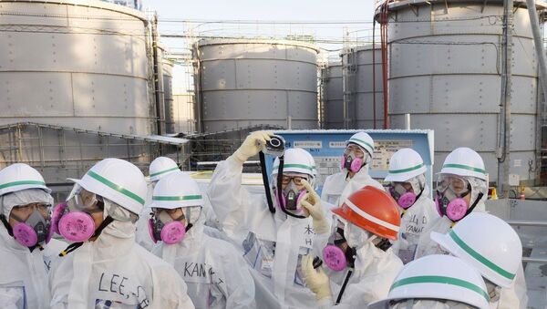 Members of a South Korean investigation team inspect the Fukushima Daiichi nuclear power plant in Okuma, Fukushima Prefecture, on Dec. 17, 2014 - Sputnik International