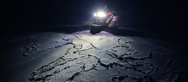 View from the helicopter on the nuclear icebreaker 50 Years of Victory, heading to the North Pole View from the helicopter on the nuclear icebreaker 50 Years of Victory, heading to the North Pole - Sputnik International