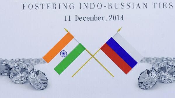 Flags, India and Russia - Sputnik International