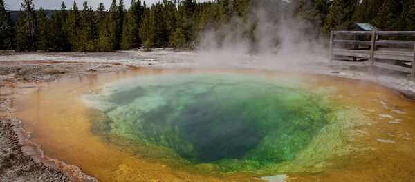 US and German scientists have reconstructed what the natural colors of the Yellowstone National Park Hot Springs were before they were polluted with coins tossed by wish-makers and other waste generated by the park's millions of annual visitors. US and German scientists have reconstructed what the natural colors of the Yellowstone National Park Hot Springs were before they were polluted with coins tossed by wish-makers and other waste generated by the park's millions of annual visitors. - Sputnik International