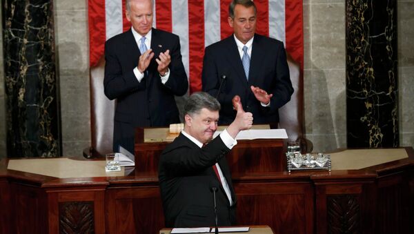 Ukraine President Petro Poroshenko thanked US for sanctions against Crimea: White House - Sputnik International