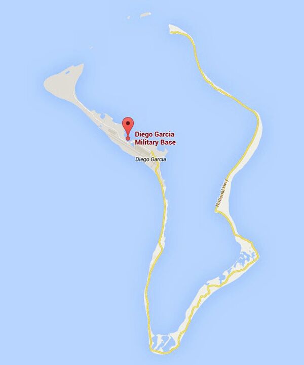 Google Maps: Diego Garcia in the lonely Indian Ocean. A close-up of the British island below - Sputnik International