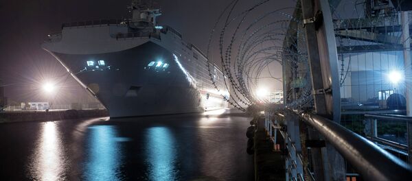 The Vladivostok amphibious assault ship of the Mistral class at the STX Europe shipyard in Saint-Nazaire The Vladivostok amphibious assault ship of the Mistral class at the STX Europe shipyard in Saint-Nazaire - Sputnik International