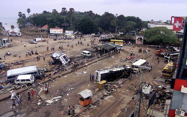 A view of the main bus stand that was destroyed by tidal waves at Galle, Sri Lanka - Sputnik International