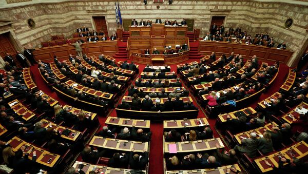 A general view is seen of the Greek parliament during the first of three rounds of a presidential vote in Athens - Sputnik International