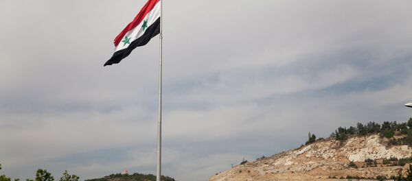Syrian flag over the capital, Damascus, Syria Syrian flag over the capital, Damascus, Syria - Sputnik International