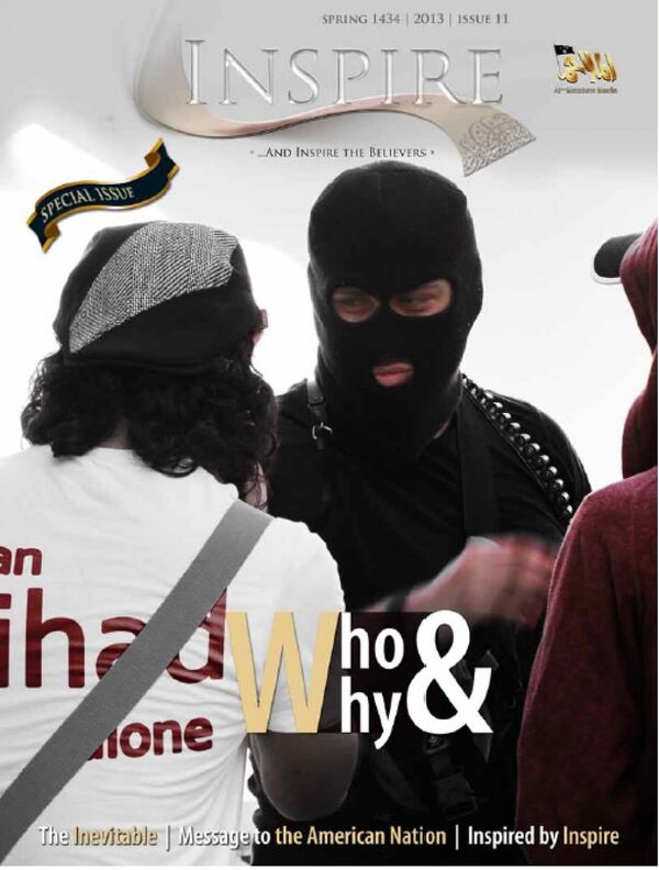 Issue 11 of al-Qaeda's “Inspire” magazine which inspired the Tsarnaev brothers Issue 11 of al-Qaeda's “Inspire” magazine which inspired the Tsarnaev brothers - Sputnik International