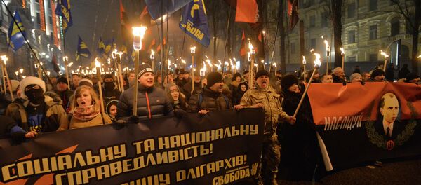 On January 1 Russian LifeNews TV channel reported that two of its journalists have been attacked while covering the nationalists torchlight march in Kiev. On January 1 Russian LifeNews TV channel reported that two of its journalists have been attacked while covering the nationalists torchlight march in Kiev. - Sputnik International