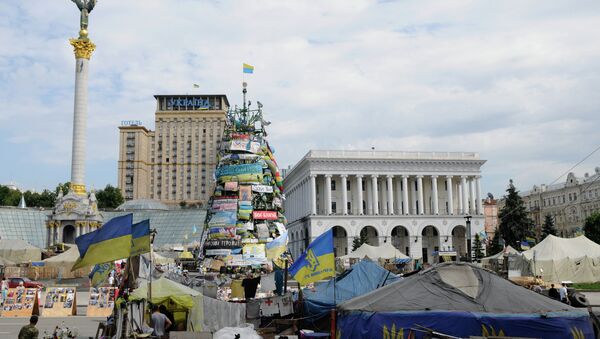 Tent camp on Independence Square in Kiev - Sputnik International