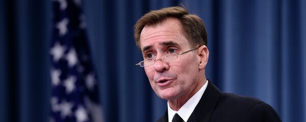 Pentagon press secretary Navy Rear Adm. John Kirby speaks during a briefing at the Pentagon Pentagon press secretary Navy Rear Adm. John Kirby speaks during a briefing at the Pentagon - Sputnik International