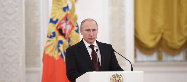 Vladimir Putin at ceremonial reception marking Heroes of the Fatherland Day - Sputnik International
