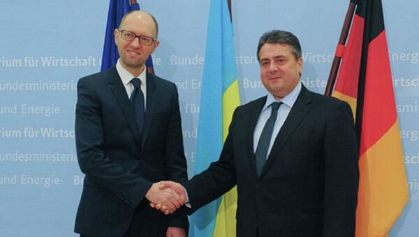 Ukrainian Prime Minister Arseniy Yatsenyuk’s meeting with German Vice Chancellor Sigmar Gabriel in Berlin - Sputnik International