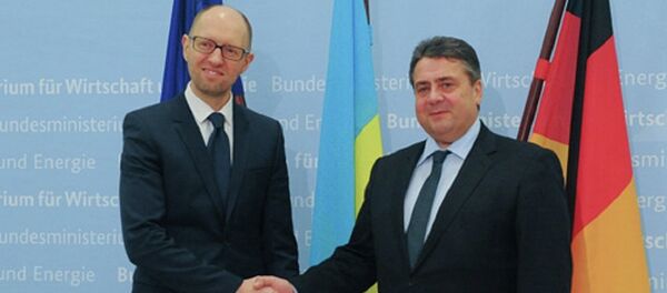 Ukrainian Prime Minister Arseniy Yatsenyuk’s meeting with German Vice Chancellor Sigmar Gabriel in Berlin - Sputnik International