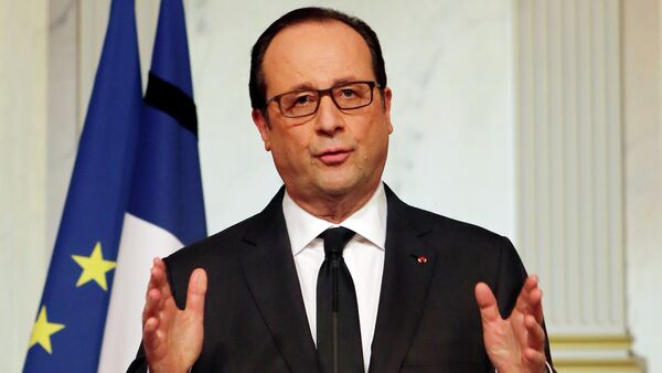 French President Francois Hollande addresses the nation at the Elysee Palace in Paris January 9, 2015 - Sputnik International