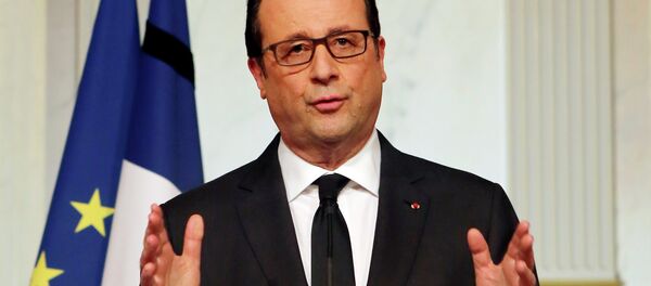 French President Francois Hollande addresses the nation at the Elysee Palace in Paris January 9, 2015 - Sputnik International