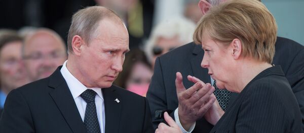 Russian President Vladimir Putin and German Chancellor Angela Merkel have confirmed their mutual intention to continue promoting Ukrainian reconciliation, including in the Normandy format, the Kremlin press service said Russian President Vladimir Putin and German Chancellor Angela Merkel have confirmed their mutual intention to continue promoting Ukrainian reconciliation, including in the Normandy format, the Kremlin press service said - Sputnik International