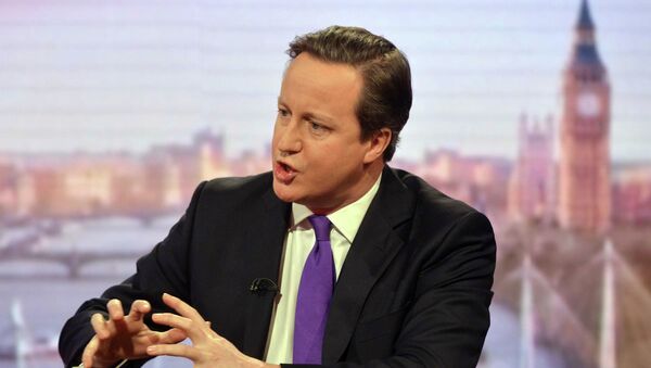 Britain's Prime Minister David Cameron speaks during a television program at the BBC in London - Sputnik International