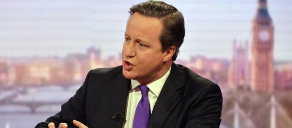Britain's Prime Minister David Cameron speaks during a television program at the BBC in London Britain's Prime Minister David Cameron speaks during a television program at the BBC in London - Sputnik International
