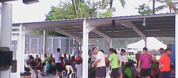 Asylum seekers are pictured in this handout photo provided by the refugee action coalition, taken inside the Manus Island detention centre in Papua New Guinea January 13, 2015 Asylum seekers are pictured in this handout photo provided by the refugee action coalition, taken inside the Manus Island detention centre in Papua New Guinea January 13, 2015 - Sputnik International