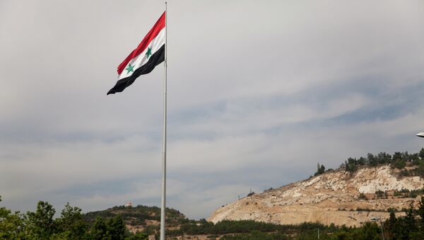 Syrian flag over the capital, Damascus, Syria - Sputnik International