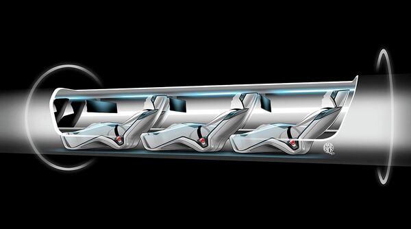 Hyperloop capsule with passengers onboard Hyperloop capsule with passengers onboard - Sputnik International