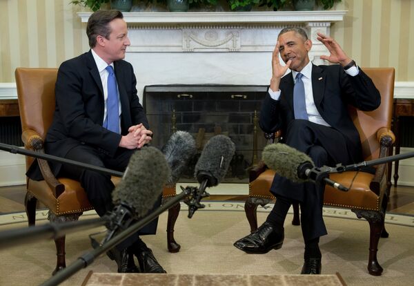 President Barack Obama meets with British Prime Minister David Cameron, Friday, Jan. 16, 2015, in the Oval Office of the White House in Washington President Barack Obama meets with British Prime Minister David Cameron, Friday, Jan. 16, 2015, in the Oval Office of the White House in Washington - Sputnik International