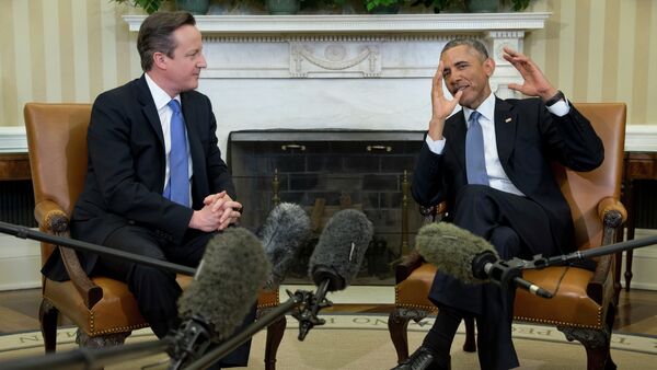 President Barack Obama meets with British Prime Minister David Cameron, Friday, Jan. 16, 2015, in the Oval Office of the White House in Washington - Sputnik International