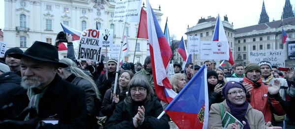 Hundreds of people gather during an anti-Islam rally in Prague, Czech Republic, Friday, Jan. 16, 2015 Hundreds of people gather during an anti-Islam rally in Prague, Czech Republic, Friday, Jan. 16, 2015 - Sputnik International