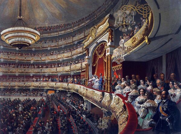 Tsar Alexander II attending a performance at the Bolshoi Theatre 1856 Source Alexander II. by Mihaly Zichy (1827-1906). Tsar Alexander II attending a performance at the Bolshoi Theatre 1856 Source Alexander II. by Mihaly Zichy (1827-1906). - Sputnik International