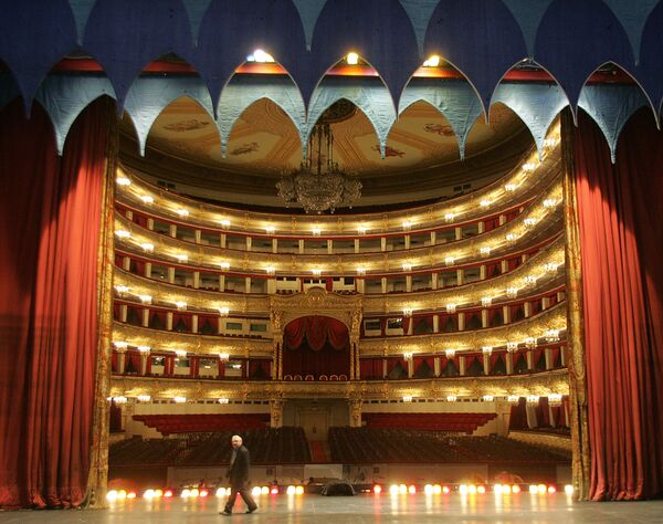 General view of the hall from the Bolshoi Theatre stage in Moscow General view of the hall from the Bolshoi Theatre stage in Moscow - Sputnik International