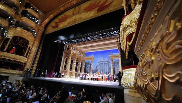 Ballet dancers rehearse The Sleeping Beauty on September 20, 2011 at the Bolshoi Theater in Moscow. - Sputnik International