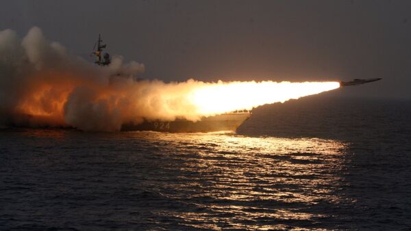 A Moskit supersonic anti-ship missile is launched from a missile boat during a training exercise for guard missile boats and artillery exercises held in the Sea of Japan. - Sputnik International