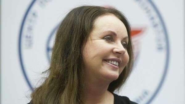 English classical crossover soprano, actress, songwriter and dancer Sarah Brightman meets with top managers and employees of the Gagarin Cosmonaut Training Center - Sputnik International