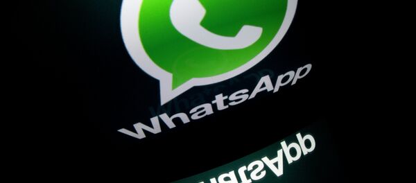 The logo of mobile app WhatsApp is displayed on a tablet on January 2, 2014 in Paris The logo of mobile app WhatsApp is displayed on a tablet on January 2, 2014 in Paris - Sputnik International