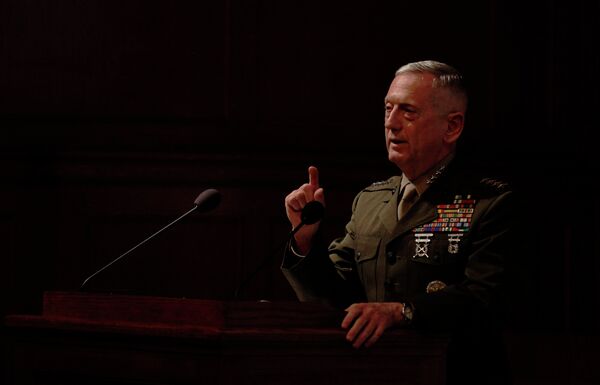 Gen. James Mattis, the head of U.S. Central Command, takes questions after delivering a lecture to the London think tank Policy Exchange in London, Tuesday, Feb. 1, 2011. Gen. James Mattis, the head of U.S. Central Command, takes questions after delivering a lecture to the London think tank Policy Exchange in London, Tuesday, Feb. 1, 2011. - Sputnik International