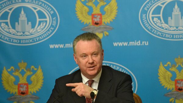 Russian Foreign Ministry spokesman Alexander Lukashevich during a news briefing in Moscow - Sputnik International