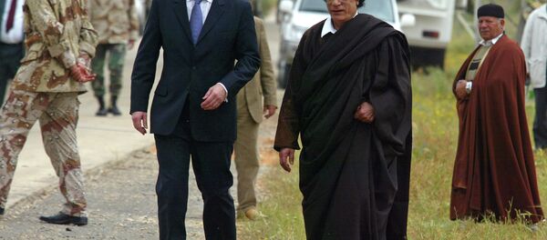 The documents of Libya's ex-leader Muammar Gaddafi, which were obtained by British lawyers, have shed light on the Blair Cabinet's involvement in the intimidation of Tripoli's political The documents of Libya's ex-leader Muammar Gaddafi, which were obtained by British lawyers, have shed light on the Blair Cabinet's involvement in the intimidation of Tripoli's political - Sputnik International