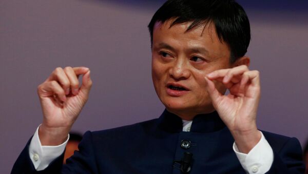 Jack Ma, Founder and Executive Chairman of Alibaba Group, speaks during the session 'An Insight, An Idea with Jack Ma' in the Swiss mountain resort of Davos January 23, 2015 - Sputnik International